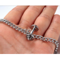 Custom New Silver Chain Stainless Steel Jewelry Barbell Dumbbell Gym Bracelet